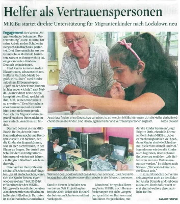 Kölner Stadt-Anzeiger 21.09.2021: "Helfer als Vertrauenspersonen"